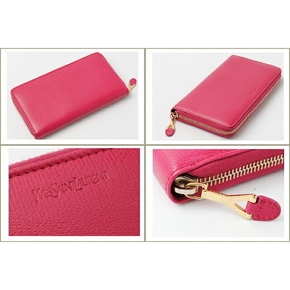 Saint Laurent  Yves Pink Long Wallet Textured - Picture 1 of 3